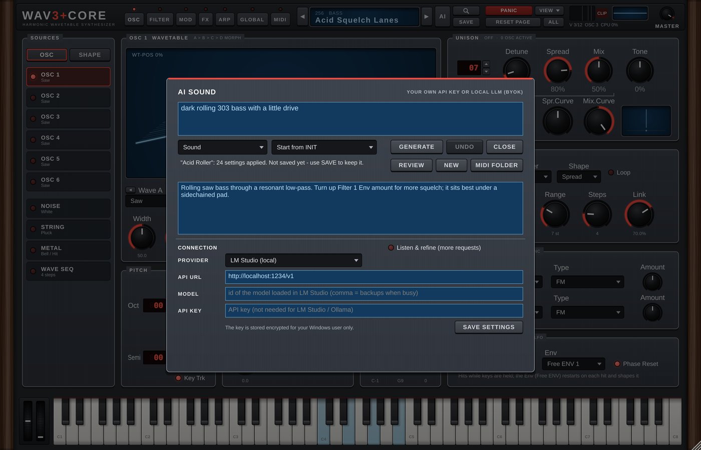 AI SOUND page, Graphite skin